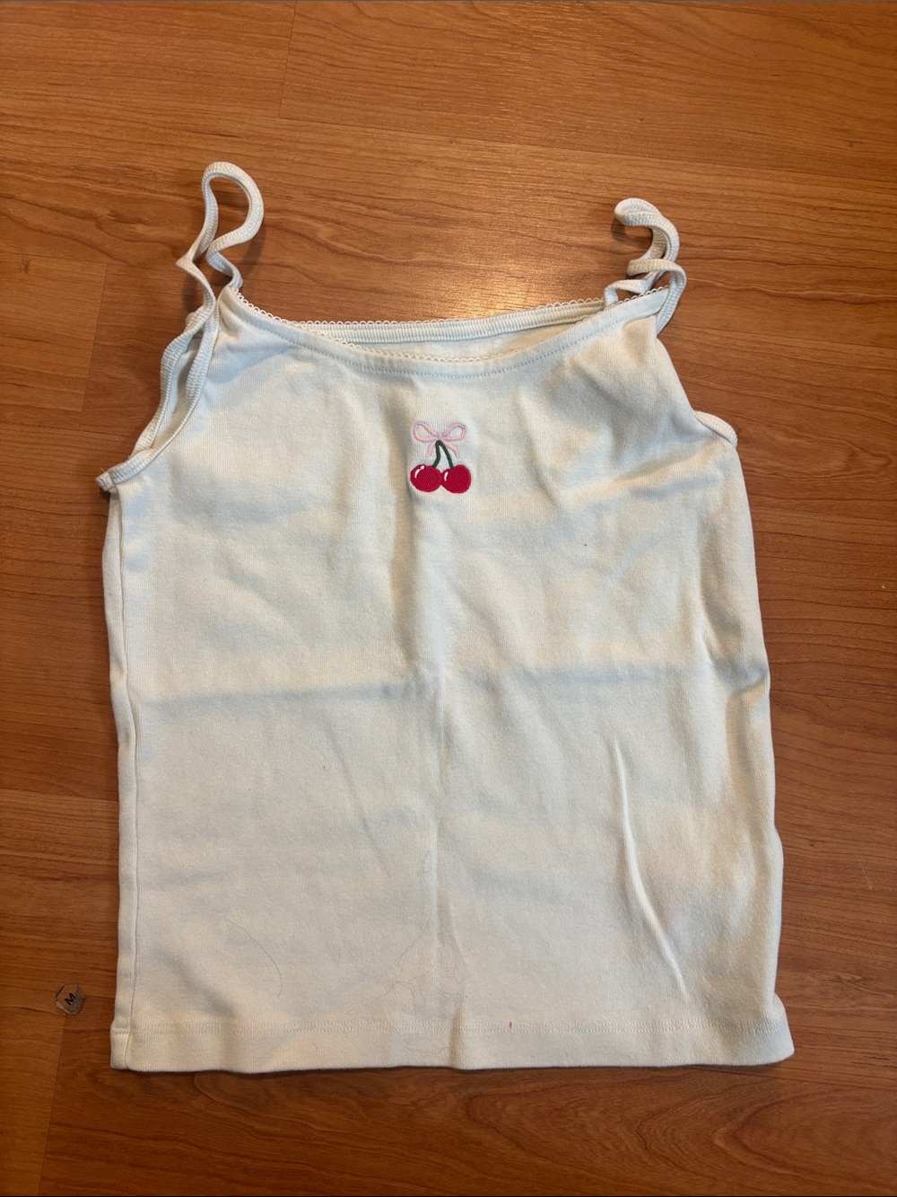Girls White Cherry Tank Top